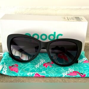 Goodr Sunglasses - Breakfast Run to Tiffany’s - Black with silver detail worn 1x